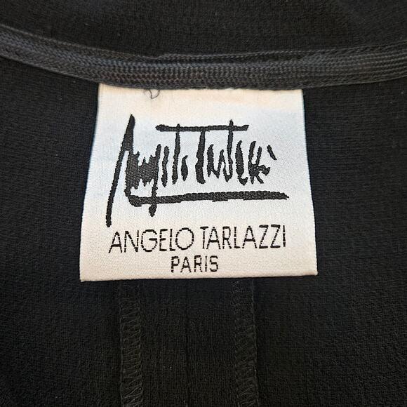 Angelo Tarlazzi Paris Dress Size 10 Collared 3/4 Pleated Sleeves Pockets Shift - Picture 11 of 13